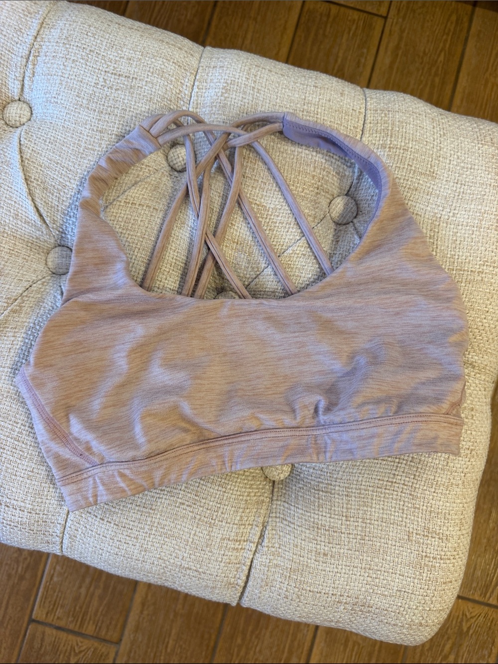 Victoria's Secret Mauve Lavender Strappy Back Sports Bra Small No Pads